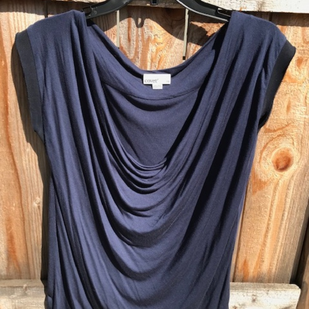 COVET NAVY BLUE SHIRT W/BLACK ARM FINISHING